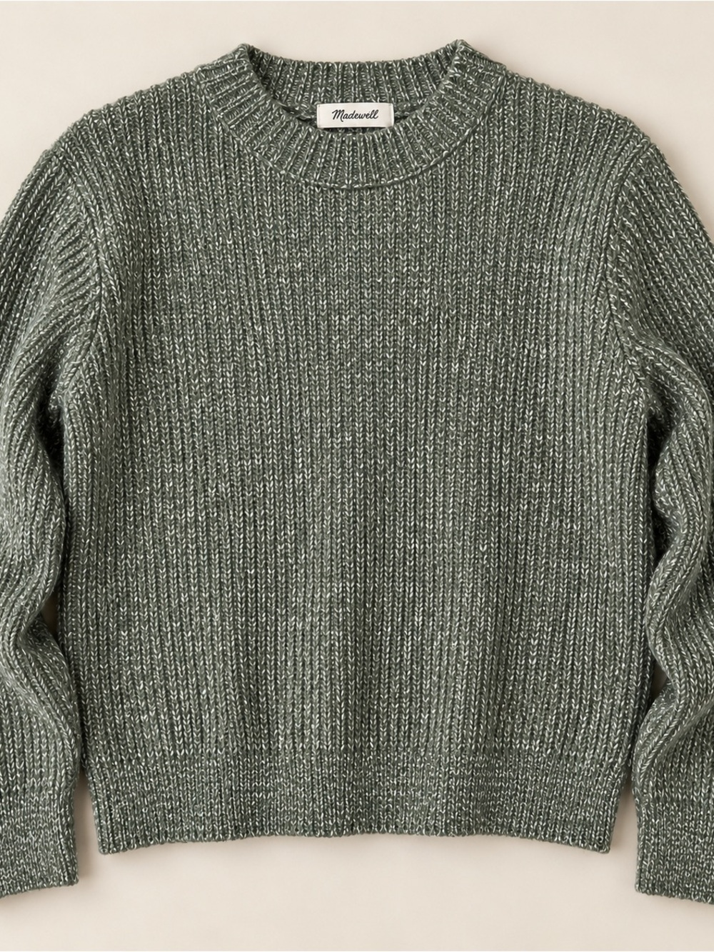Madewell Women’s Sage Green Marled Crewneck Sweater